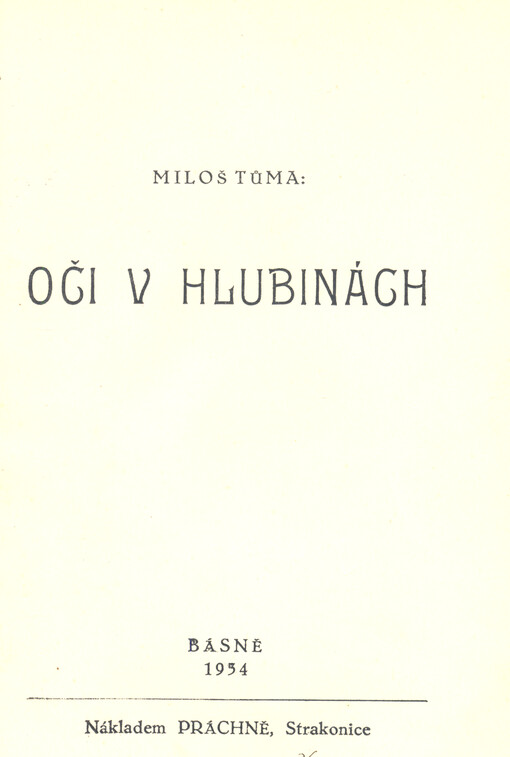 Oči v hlubinách : básně