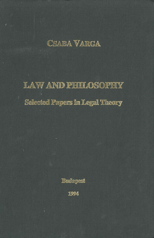 Law and philosophy : selected papers in legal theory
