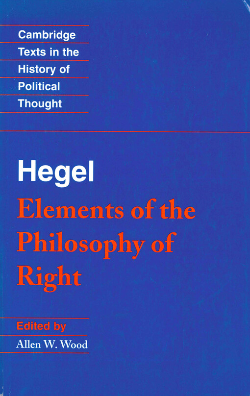 Elements of the philosophy of right