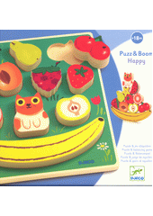 Dřevěná vkládačka a balanční hra - ovoce : Puzz & Boom Happy (odkaz v elektronickém katalogu)