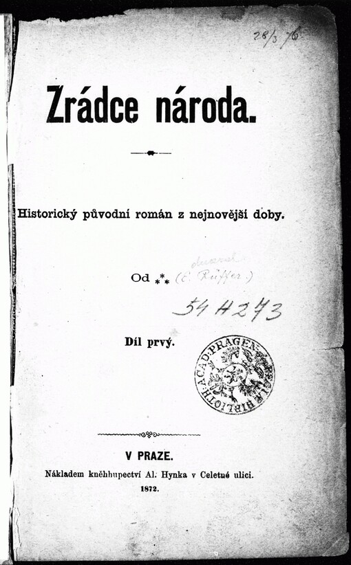 Zrádce národa :historický původní román z nejnovější doby