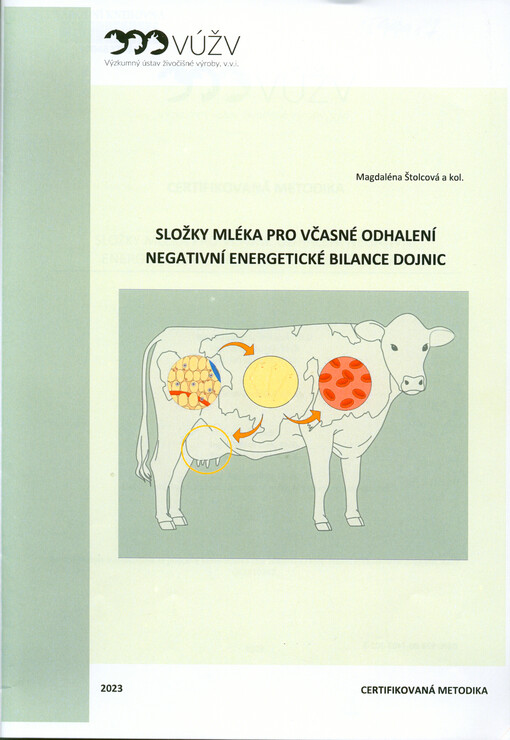 Složky mléka pro včasné odhalení negativní energetické bilance dojnic v časné laktaci : cetifikovaná metodika
