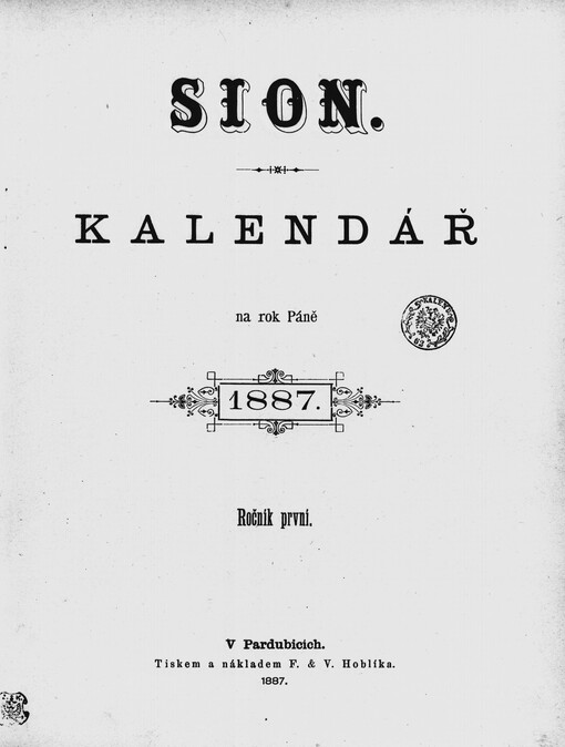 Sion : kalendář na rok Páně ...