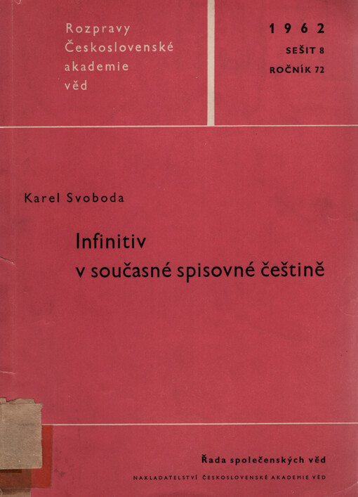 Infinitiv v současné spisovné češtině