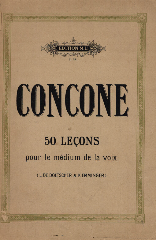 50 Leçons de chant, op. 9 : pour le médium de la voix