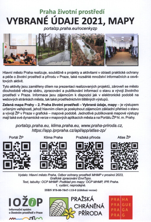 Zelená mapa Prahy. 2, Praha životní prostředí : vybrané údaje 2021 : mapy