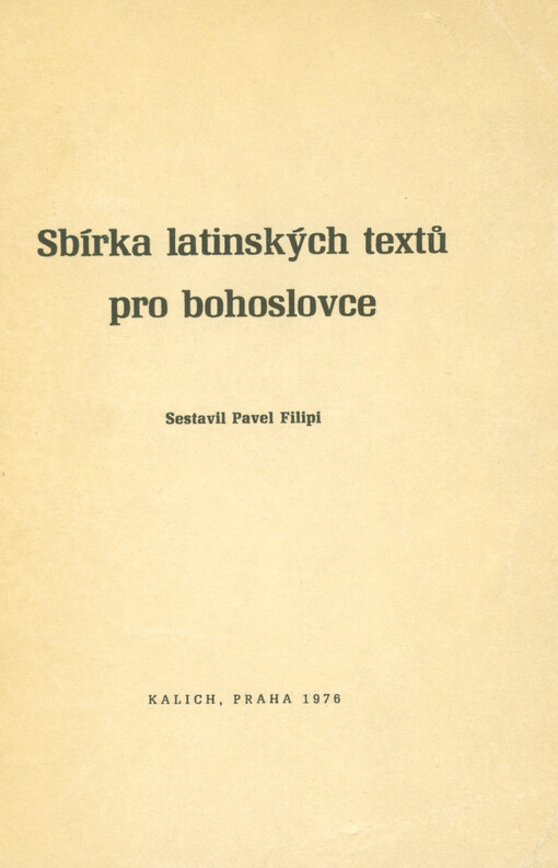Sbírka latinských textů pro bohoslovce