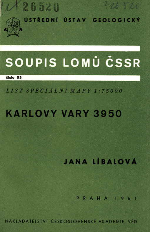 Soupis lomů ČSSR. Čís. 53, Karlovy Vary 3950