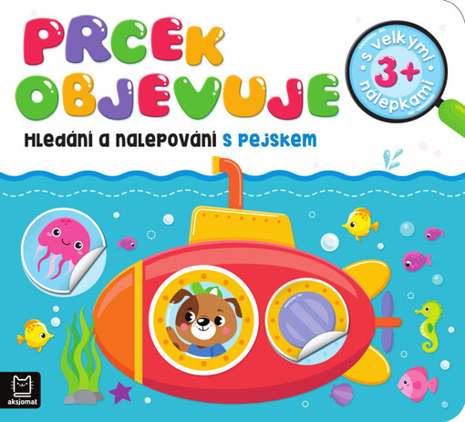 Prcek objevuje. Hledání a nalepování s pejskem