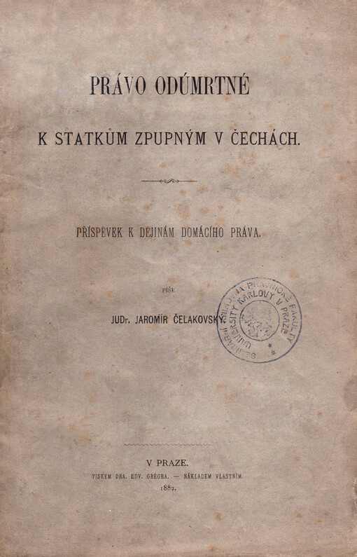Právo odúmrtné k statkům zpupným v Čechách