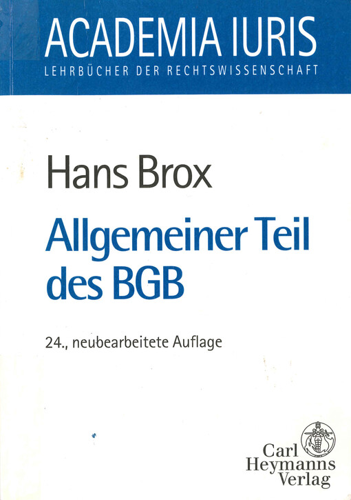 Allgemeiner Teil des BGB