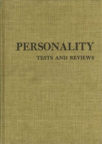 Personality Tests and Reviews I (Tests in Print (Buros)) (v. 1)