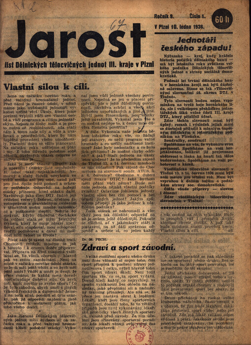 Jarost : list dělnických tělocvičných jednot III. kraje v Plzni