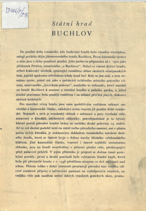 Státní hrad Buchlov 