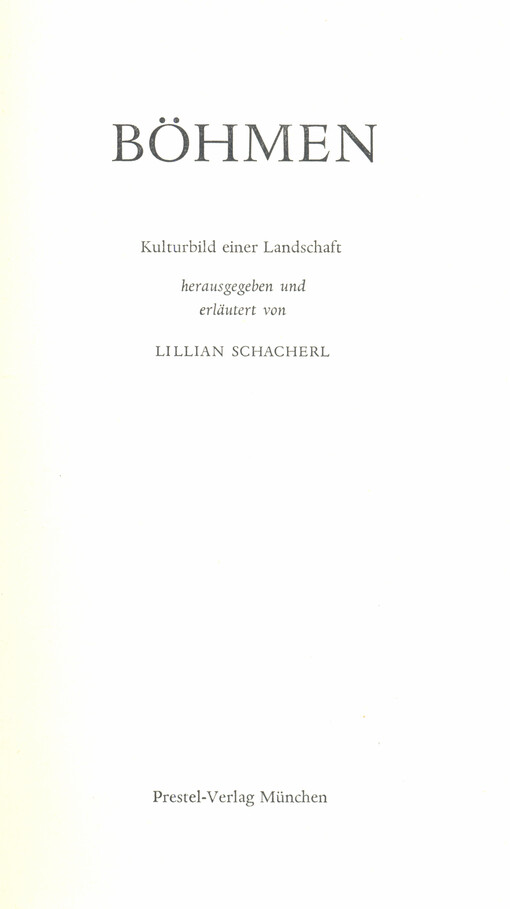 Böhmen : Kulturbild einer Landschaft