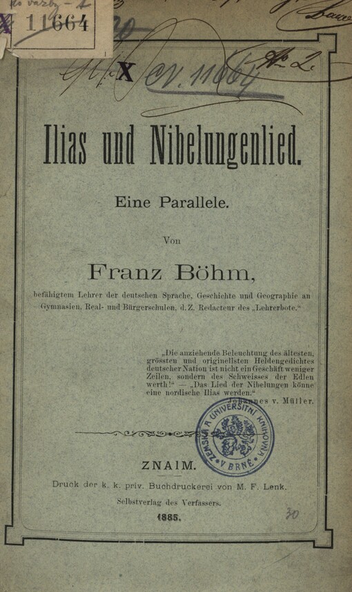 Illias und Nibelungenlied :eine Parallele