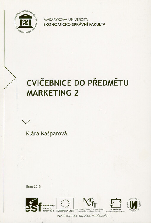 Cvičebnice do předmětu Marketing 2