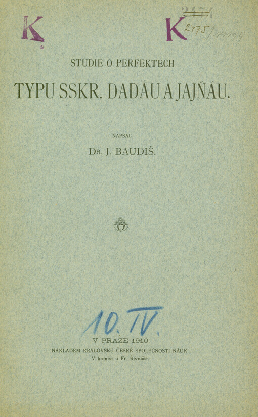 Studie o perfektech typu sskr. dadāu a jajñāu