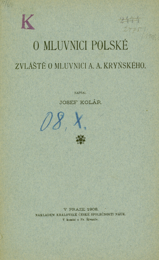 O mluvnici polské, zvláště o mluvnici A.A. Kryńského