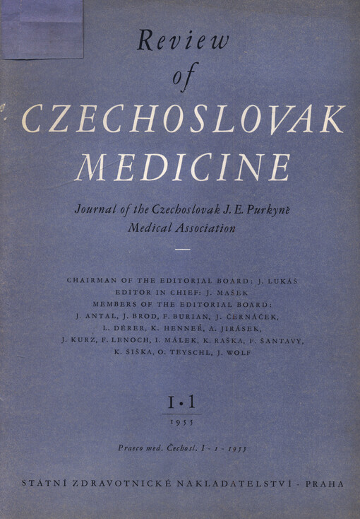 Review of Czechoslovak medicine : journal of the Czechoslovak J.E. Purkyně Medical Association