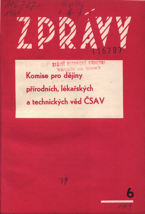 Zprávy Komise pro dějiny přírodních, lékařských a technických věd při Historické sekci Československé akademie věd