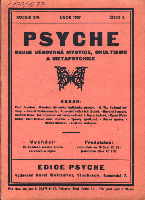 Psyche : revue věnovaná mystice, okultismu a metapsychice