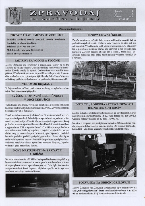 Zpravodaj pro Žehušice a Bojmany