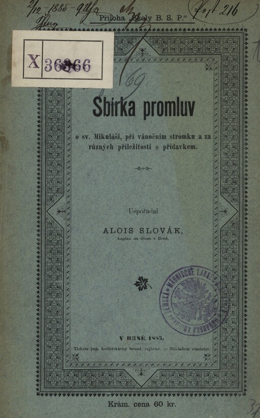 Sbírka promluv o sv. Mikuláši, při vánočním stromku a za různých příležitostí s přídavkem