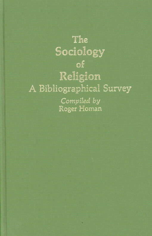 The sociology of religion : a bibliographical survey