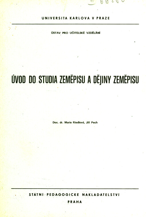 Úvod do studia zeměpisu a dějiny zeměpisu