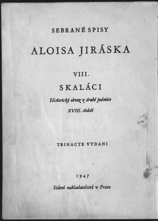 Skaláci :historický obraz z druhé polovice XVIII. století