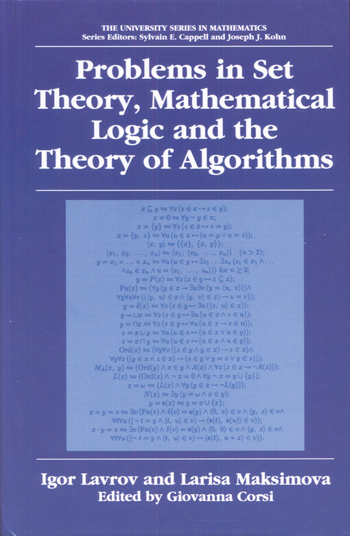 Problems in set theory, mathematical logic, and the theory of algorithms