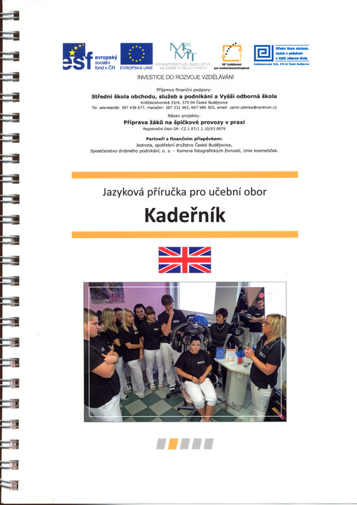 Jazyková příručka pro učební obor kadeřník : anglický jazyk