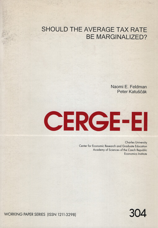 Should the average tax rate be marginalized?