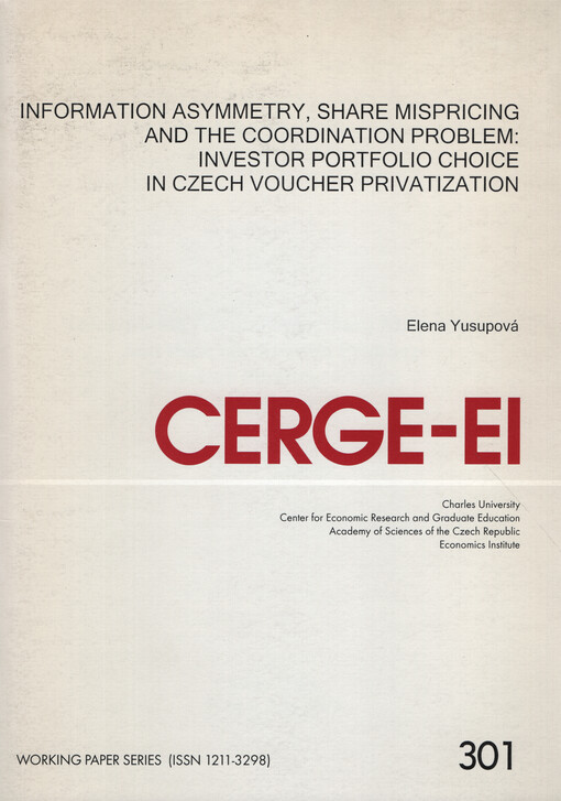Information asymmetry, share mispricing and the coordination problem: investor portfolio choice in Czech voucher privatization