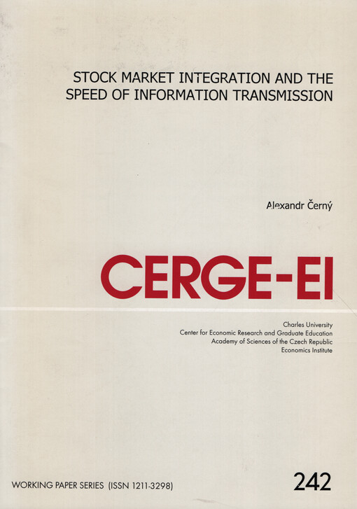 Stock market integration and the speed of information transmission