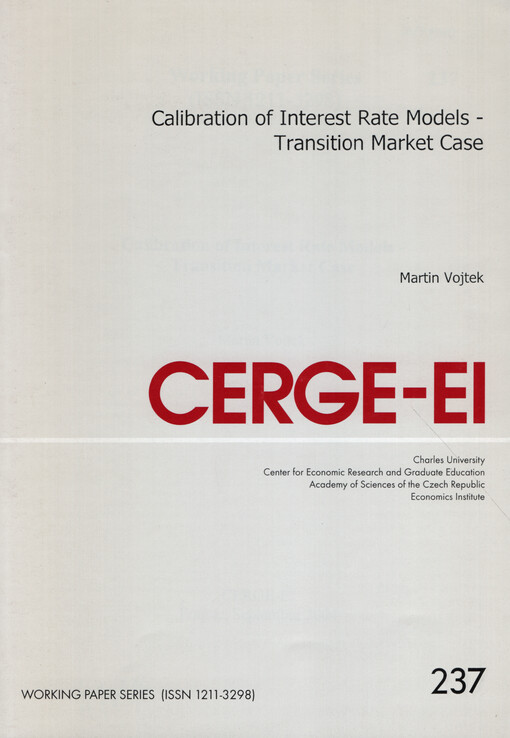 Calibration of interest rate models - transition market case