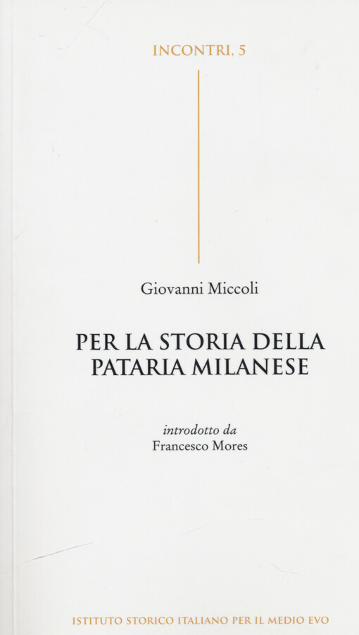 Per la storia della pataria milanese