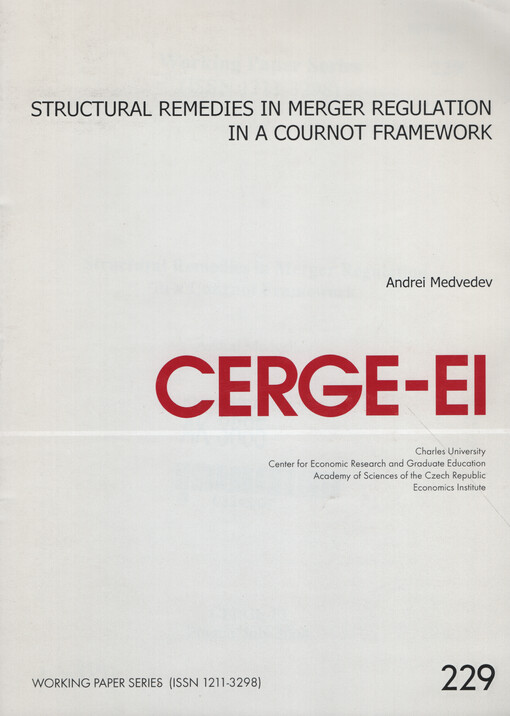 Structural remedies in merger regulation in a cournot framework