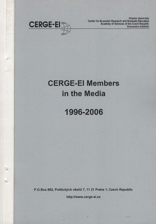 CERGE-EI members in the media 1996-2006