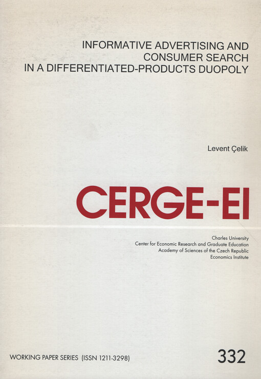 Informative advertising and consumer search in a differentiated-products duopoly