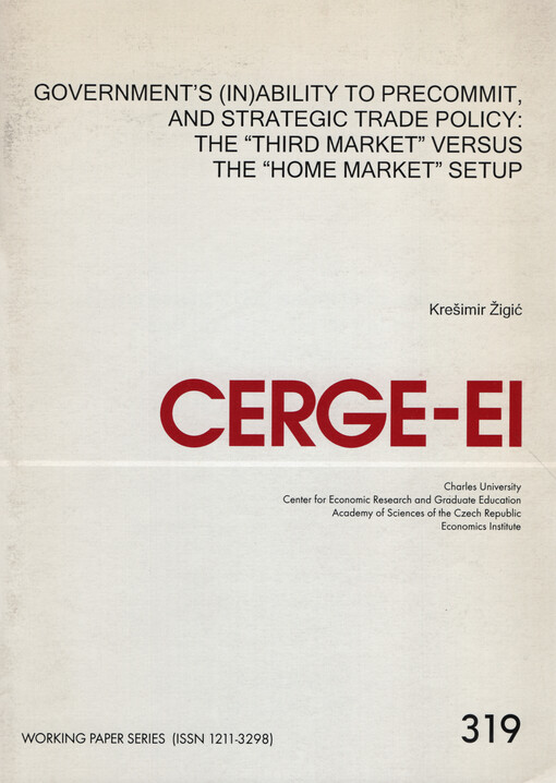 Government´s (in)ability to precommit, and strategic trade policy : the 