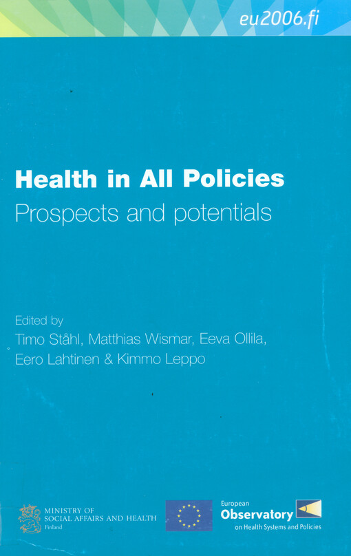 Health in all policies : prospects and potentials