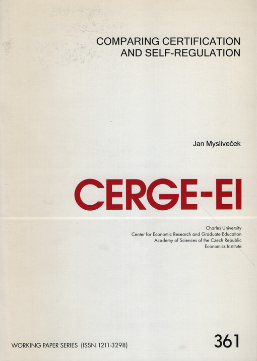 Comparing certification and self-regulation