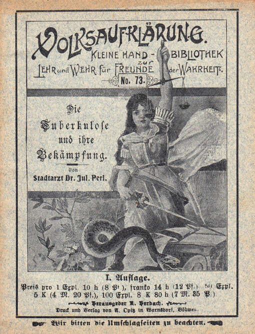 Tuberkulose und ihre Bekämpfung: nach einem am 19. Dezember 1903 im deutschen Vereinshause in Neutitschein gehaltenen Vortrag des Stadtarztes Jul. Perl