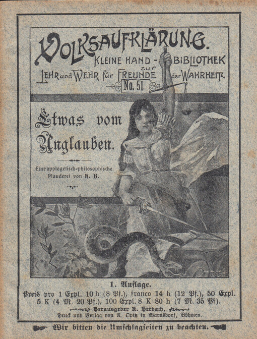 Etwas vom Unglauben :seine Haltlosigkeit u. sein Ursprung /