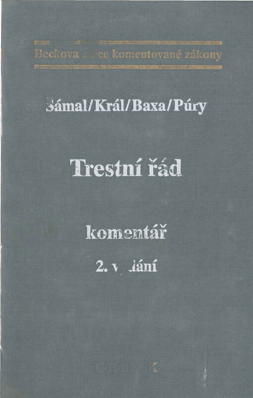 Trestní řád : komentář