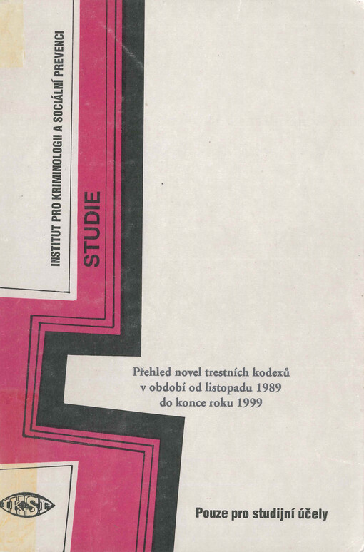 Přehled novel trestních kodexů v období od listopadu 1989 do konce roku 1999
