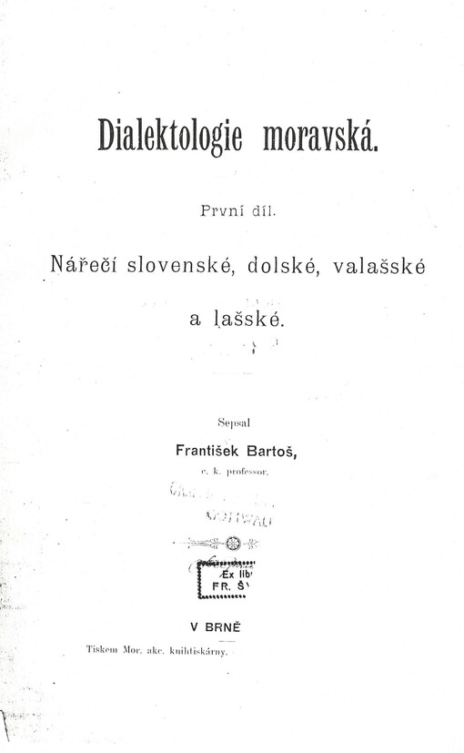Dialektologie moravská.