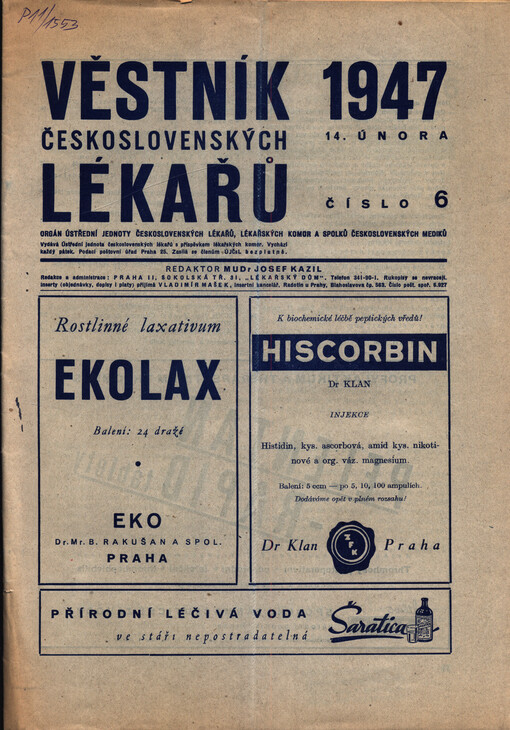 Věstník československých lékařů